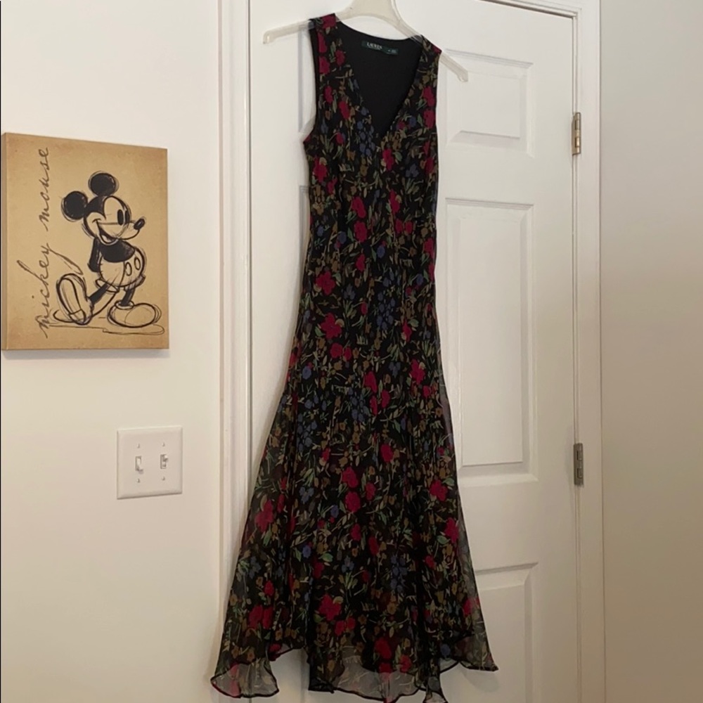 Mid calf floral printed dress